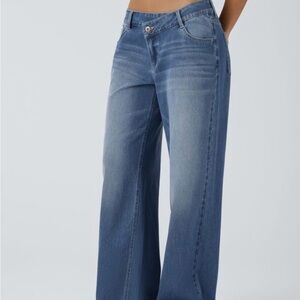 HALARA Women's Straight Leg Blue Jeans